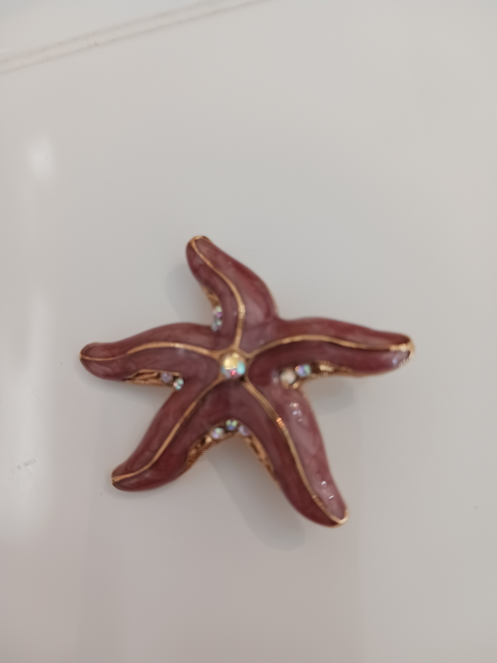 Pink Enamel Starfish Decorative Accent Pin